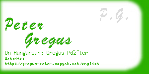 peter gregus business card